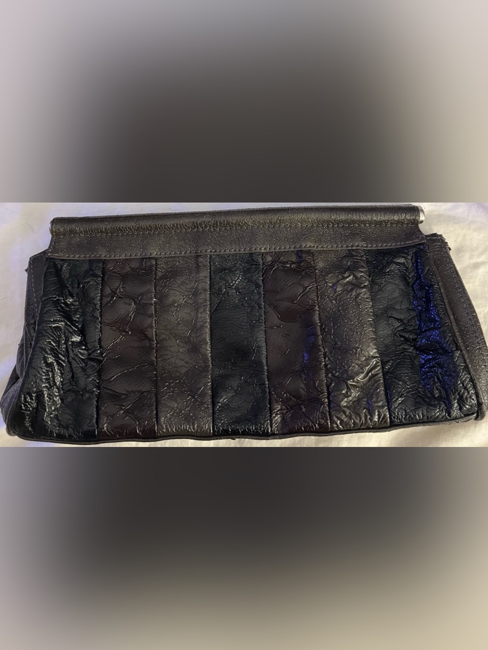 Vintage 1980s Rampage Genuine Eel Skin Patchwork Clutch